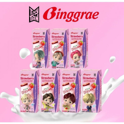 حليب بالفراولة بشخصيات bts