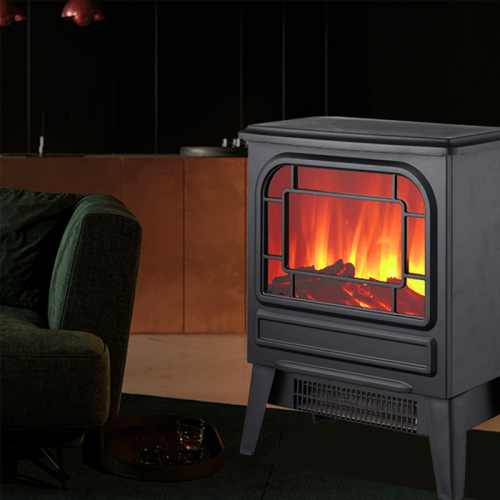 دفاية ديكور على شكل دولاب من GVC PRO, أسود