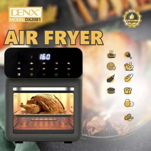 مقلاة هوائية من DENX بقوة 1350 واط، وسعة 12 لتر