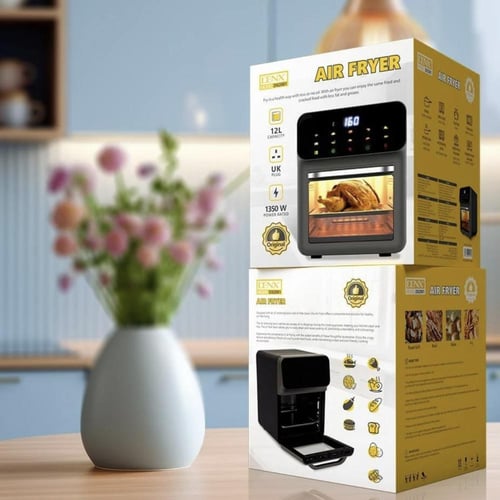 مقلاة هوائية من DENX بقوة 1350 واط، وسعة 12 لتر