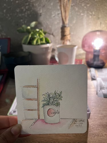 بطاقات مربعة ورق مائي 24 ورقة 300 قرام - علبة حديد...