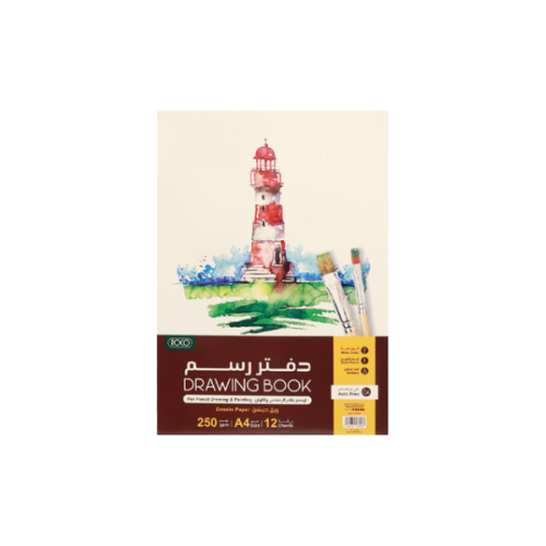 كراسة رسم ورق ديسن مقاس A4 روكو 250 جرام 12 ورقة