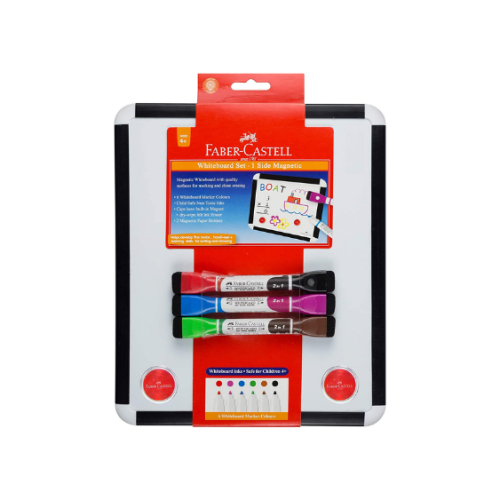 سبورة بيضاء A4+ مع أقلام ومغناطيس