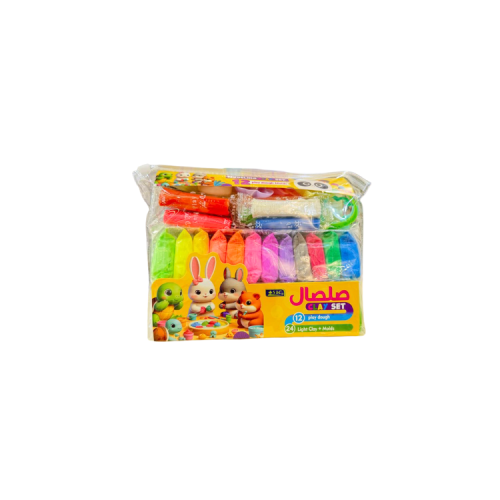 طقم صلصال 24لون فوم و 12 لون عادي وقوالب