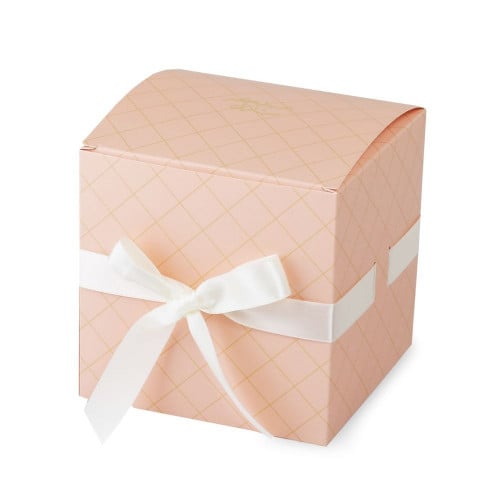 علبة التوزيعات الفاخرة بختم " عيدكم مبارك" لون ورد...