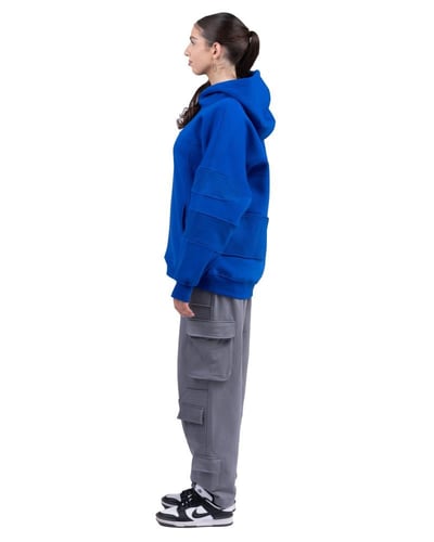 Gray and blue hoodie