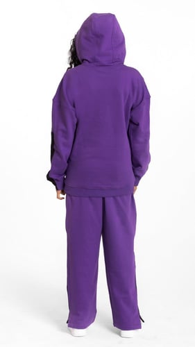 طقم هودي بنفسجي تصميم لاين