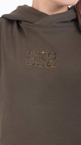 طقم هودي زيتي غامق