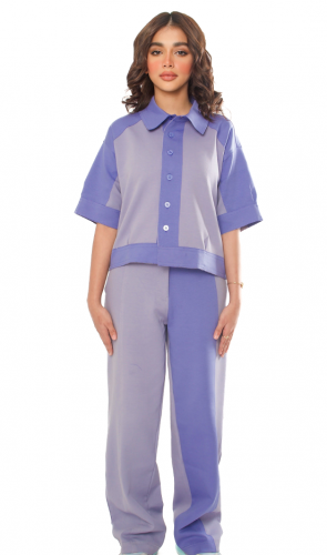 Button front shirt & pants set