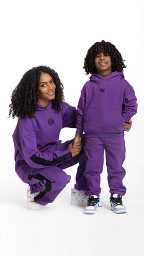 طقم هودي بنفسجي تصميم لاين