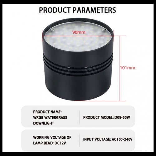 مصباح WRGB LED احترافي 50W لأحواض الأسماك – إضاءة...