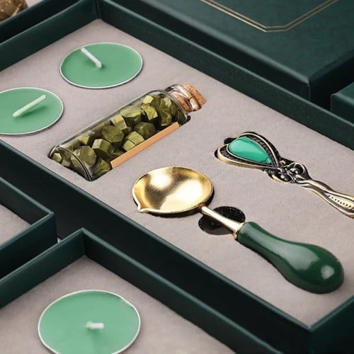 مجموعة ختم الحجر الأخضر