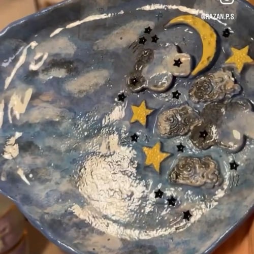 set غيمات و قمر ذهبي