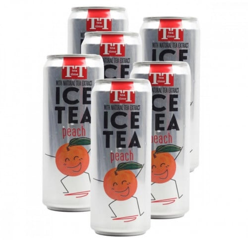 كرتون 6 حبات مشروب ايس تي بنكهة الخوخ 330ML