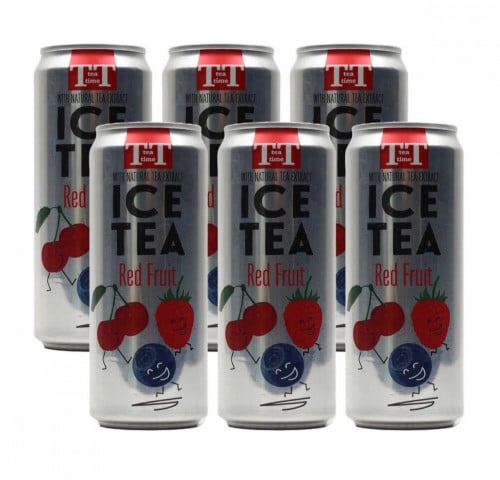 كرتون 6 حبات تي تايم مشروب ايس تي بنكهة الفواكه ال...