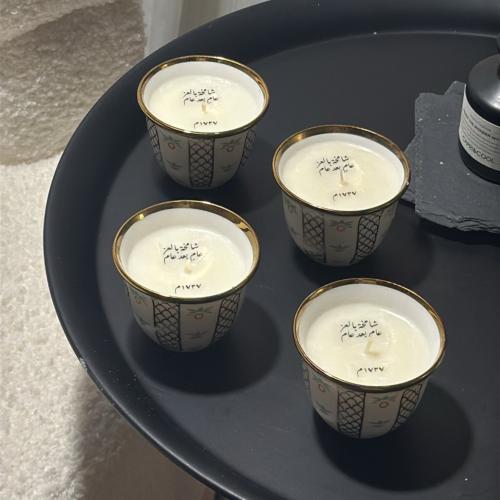 شمعة الفنجان ليوم التأسيس 4 حبات