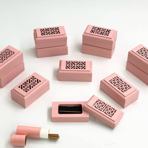 مبخرة ذكية وردي 7سم و20عود ند