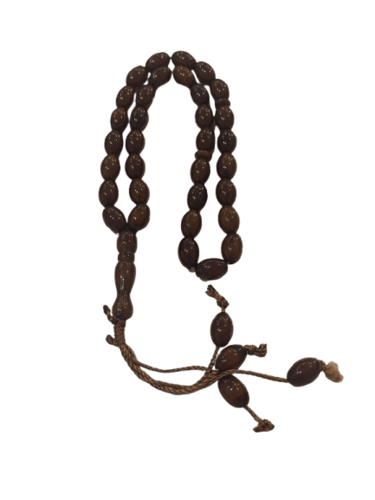 سبحة حجر صناعي لون عقيق كبدي – 33 حبه