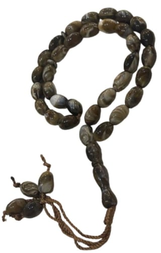 سبحة حجر صناعي بلون العقيق اليماني المشكل