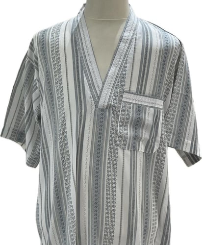 قميص سبعه مشجر رمادي ورصاصي وابيض