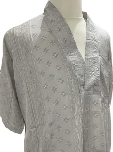 ثوب نوم سبعة مشجر - الرمادي مع اللؤلؤي الأنيق