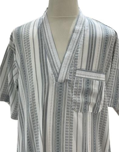 قميص سبعه مشجر رمادي ورصاصي وابيض