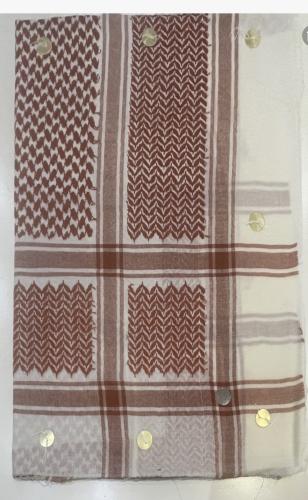 غترة شال بنقشة شماغ لون برتقالي فاخر مقاس 55