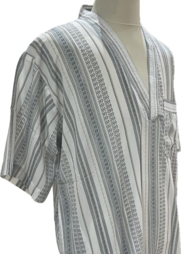 قميص سبعه مشجر رمادي ورصاصي وابيض