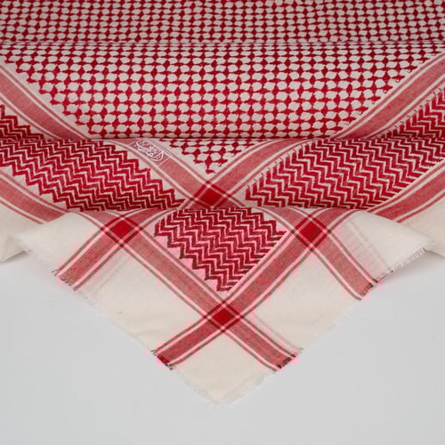 شال شماغ أحمر بلمسة ترابية – ماركة الفارس