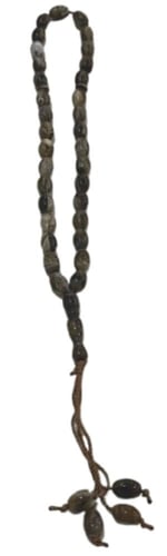 سبحة حجر صناعي بلون العقيق اليماني المشكل