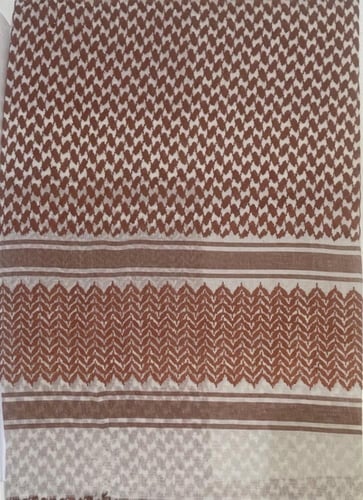 غترة شال بنقشة شماغ لون برتقالي فاخر مقاس 55