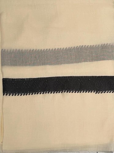 شال كشميري سكري بنقش اسود 58