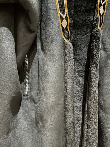 فروة نسائية _ شامواه ناعمة اسود