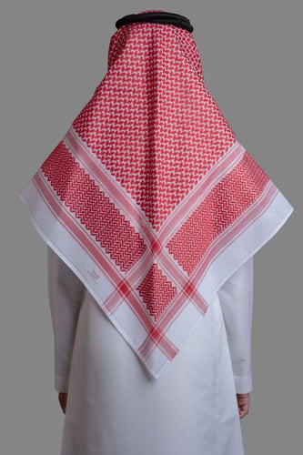 شماغ البسام البصمة احمر مميز انجليزي