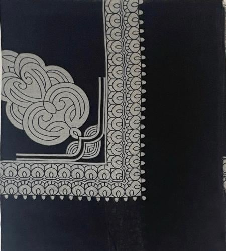 شال كشميري أسود بتطريز كمبيوتر – مقاس 52