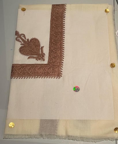 غترة شال كشميري 58 سكري تطريز ذهبي