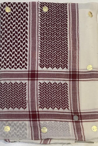 شماغ كشميري ادهم تطريز خياطه مقاس 52