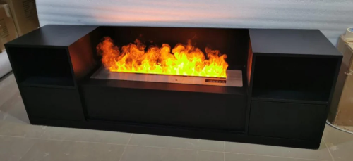 ديكور خشبي بأدراج مع جهاز بخار 3D