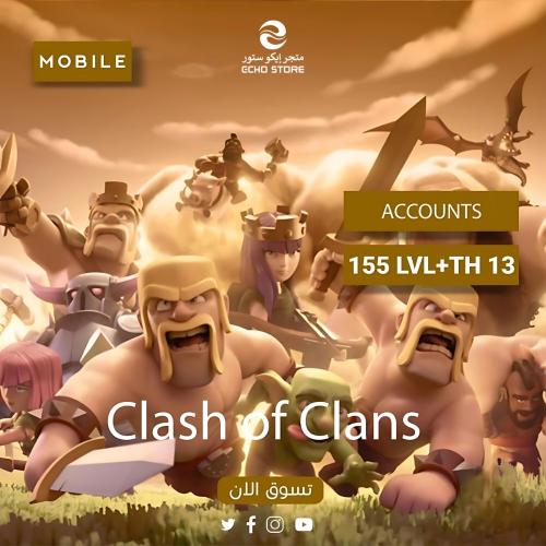 حساب كلاش اوف كلانس لفل 155 + TH 13