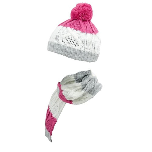 باتريك طقم قبعة+وشاح+كفوف شتوي بناتي