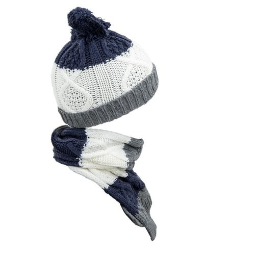 باتريك طقم قبعة+وشاح+كفوف شتوي ولادي