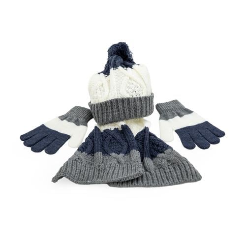 باتريك طقم قبعة+وشاح+كفوف شتوي ولادي