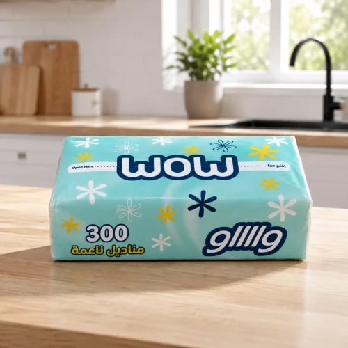 مناديل وااااو 300 منديل مفرد