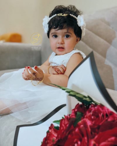 طوق اطفال ورد بالاسم - متجر سلطانة