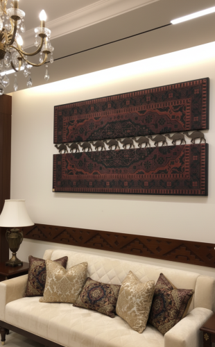 لوحة جدارية تراثية لقافلة الإبل بتصميم فاخر