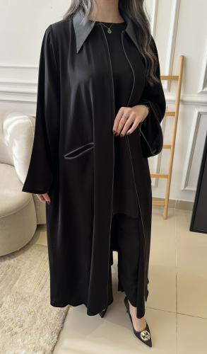 Shirt abaya with front pockets