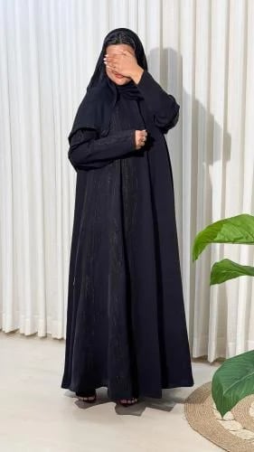 M25 Abaya, semi-wide, with external fabric insertions