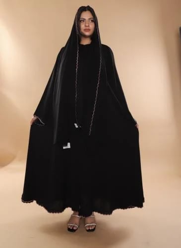 A-line abaya with embroidery