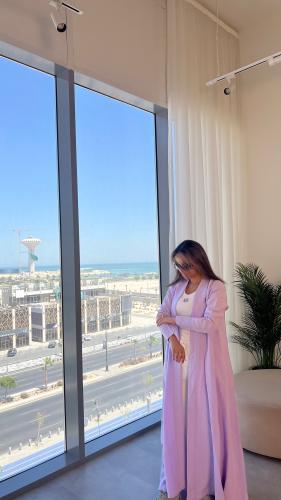 عباية لنن كلوش بنفسجي M51