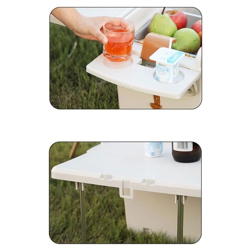 ثلاجة و وطاولة قابلة للطي 2 في 1 للتخييم